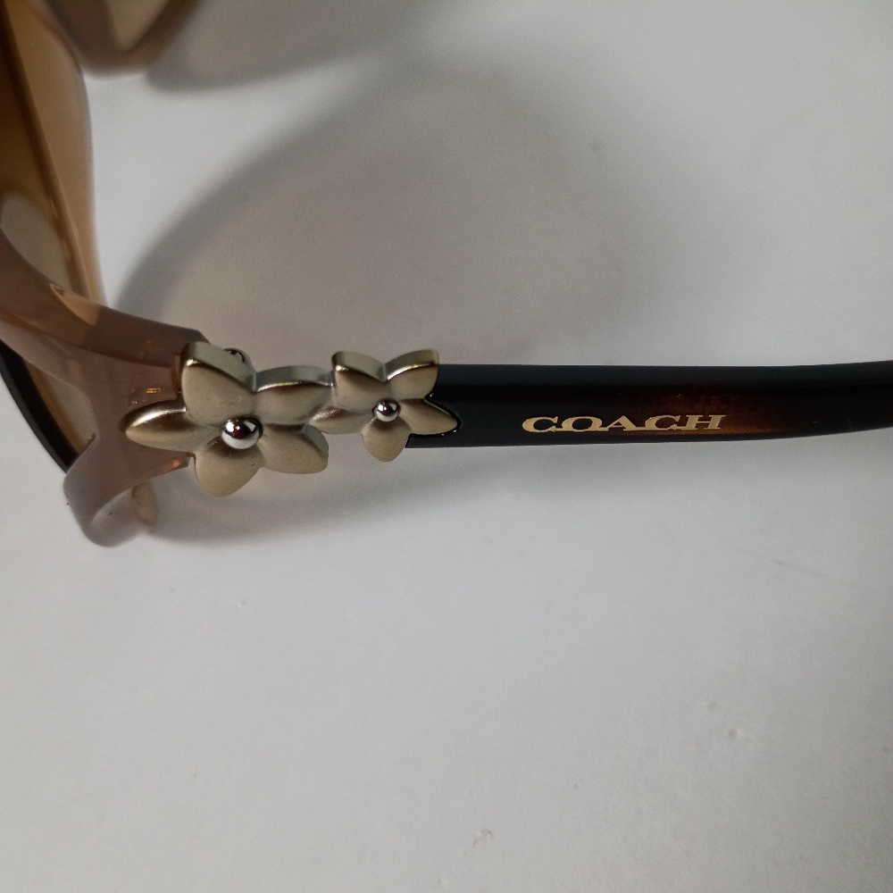 Coach Integration Flower Milky Light Brown Oversized Sunglasses - Picture 9 of 10